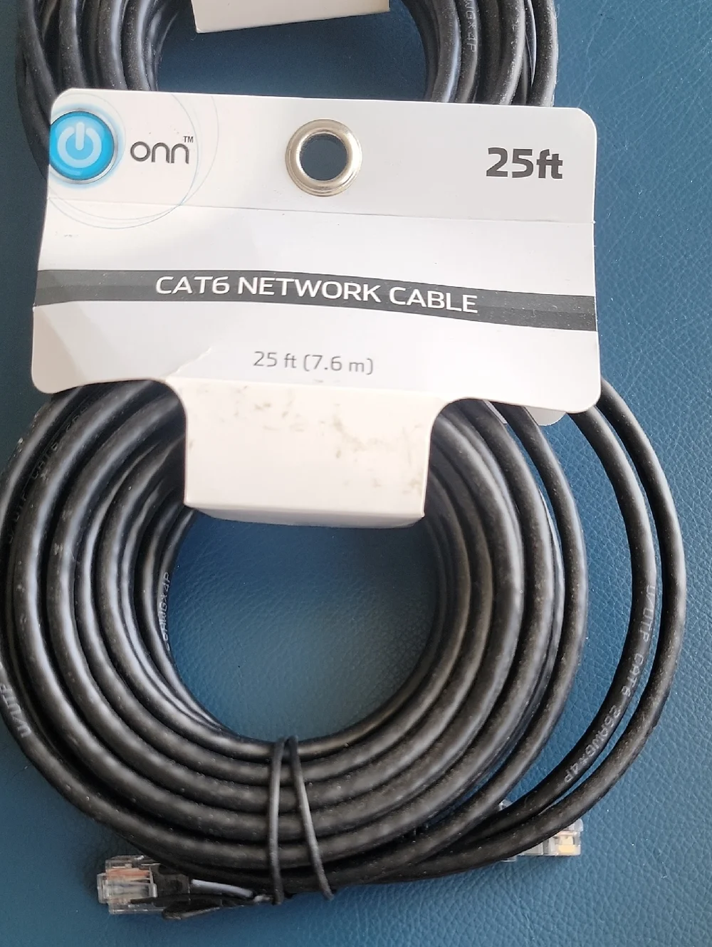 2 _ Packs onn CAT6 Network Cable 25ft - Black